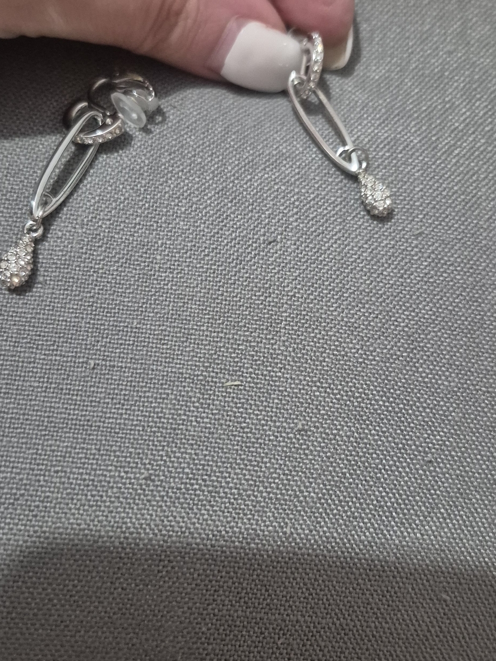 Swarovski Silver Teardrop Crystal Drop Earrings - Women Accessories